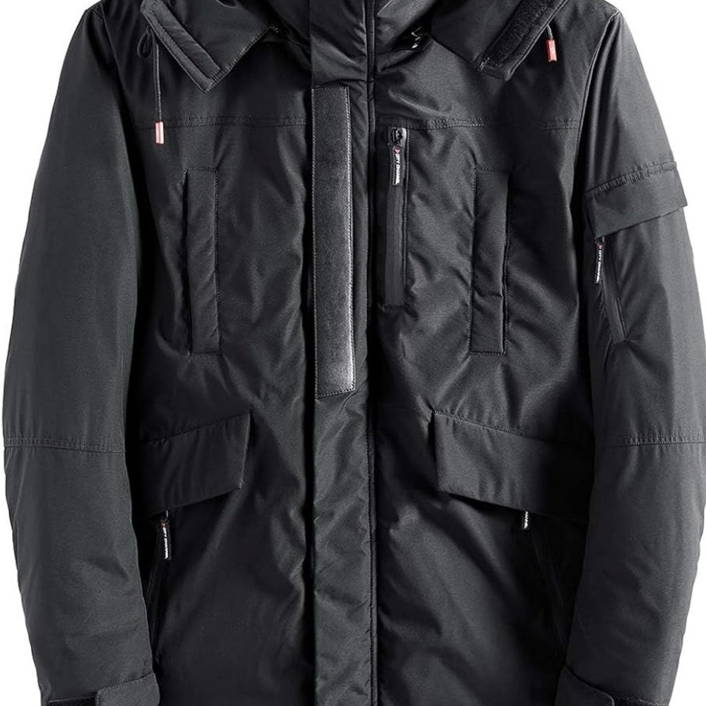 Men's Black Insulated Puffer Parka Jacket NWT